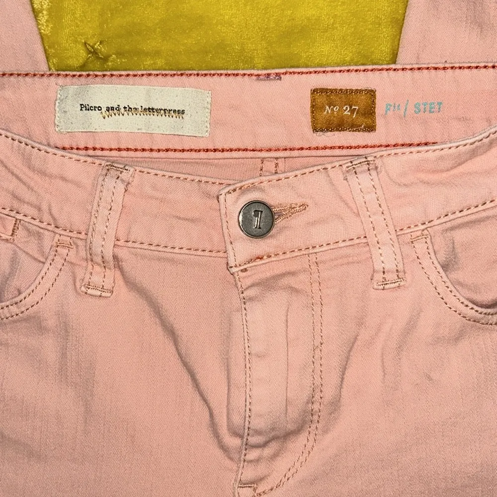 Pilcro and the Letterman Size 27 Pink Cropped Skinny Jeans - Image 3