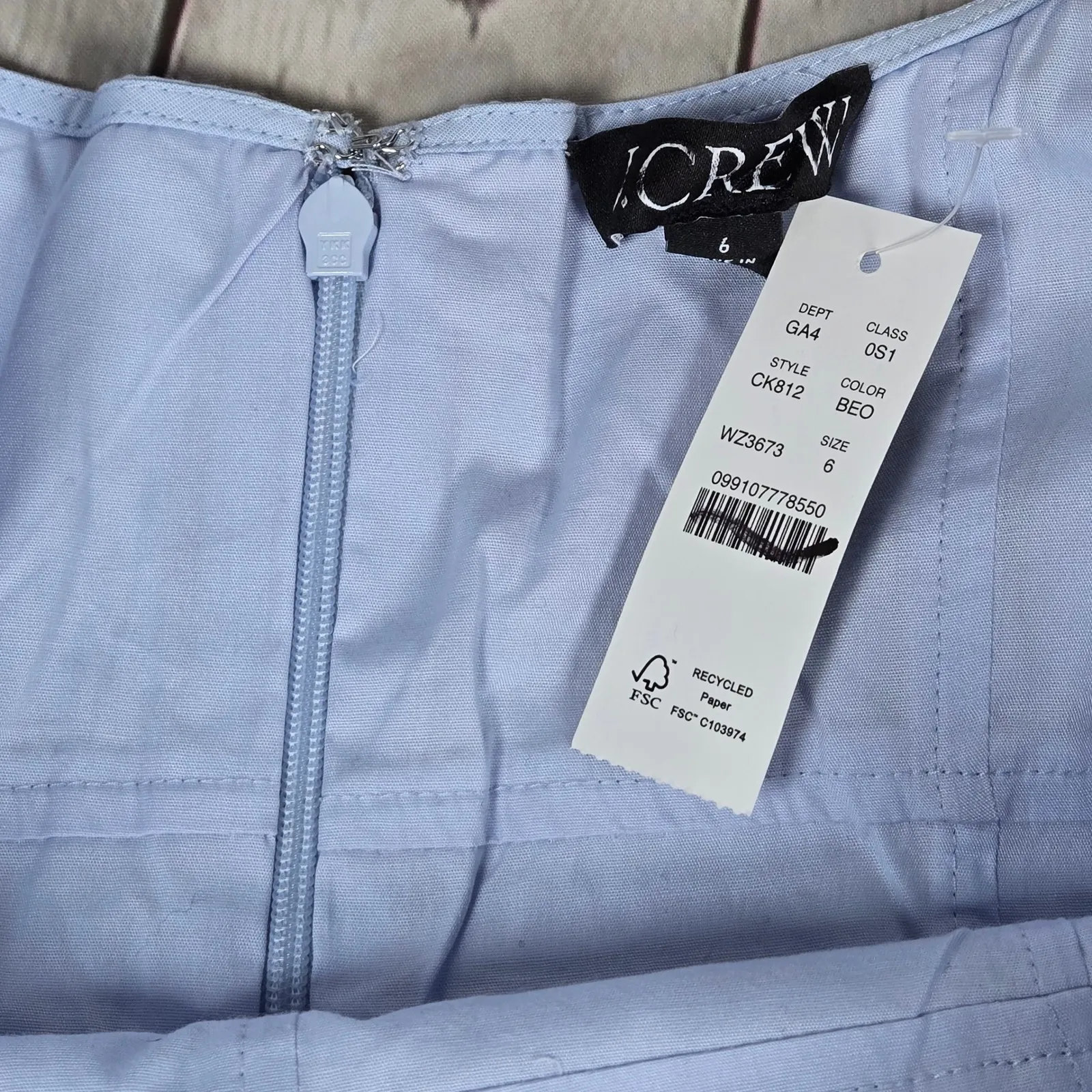 J. Crew Squareneck seamed midi dress in Blue Eoe CK812 6 NWT Cotton Blend Casual - Image 4