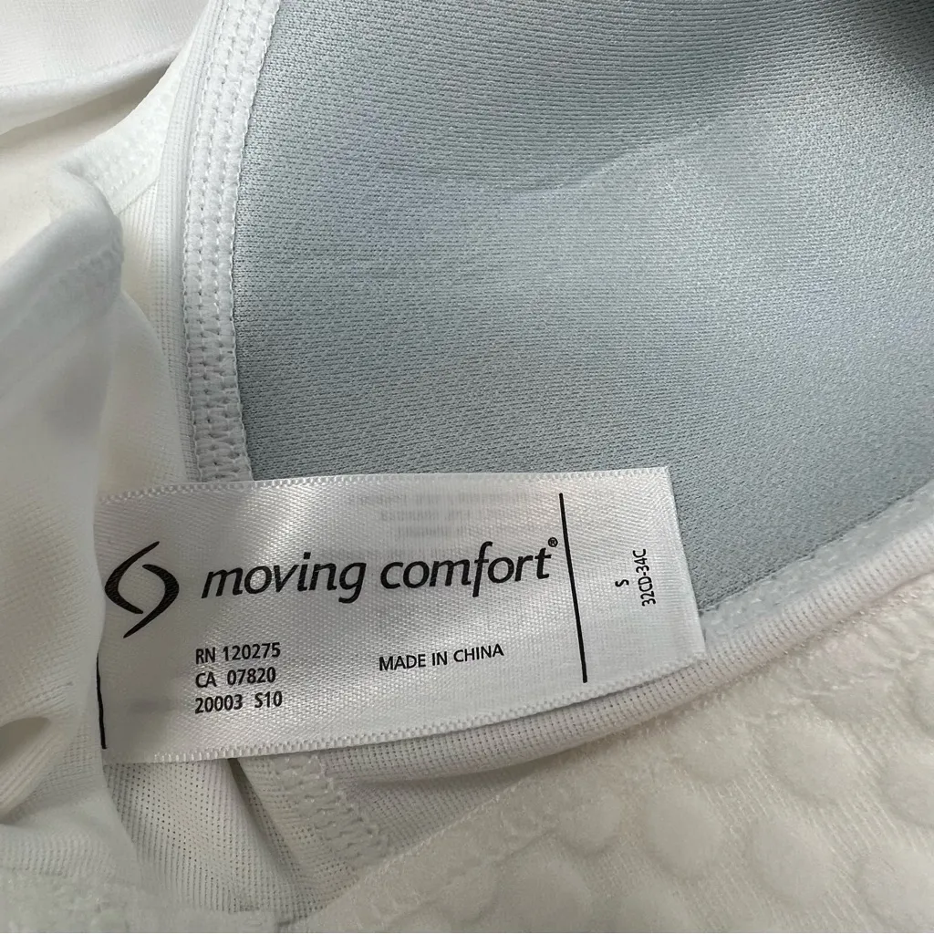 Moving Comfort Vixen High impact sports bra in white size S Small C/D cup NWT - Image 8