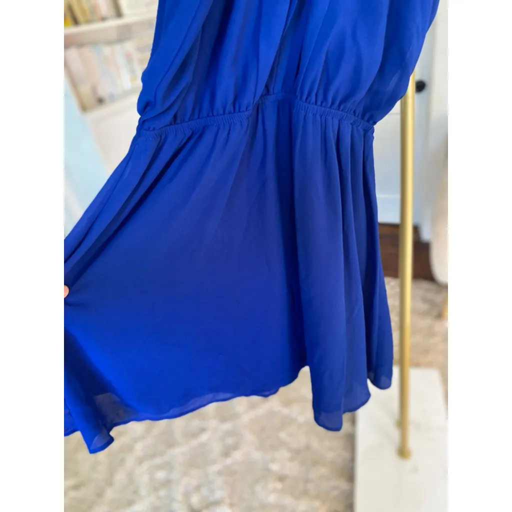 Monteau Cobalt Blue Halter Mini Dress Clean Girl S Quiet Luxury Coastal Feminine - Image 4