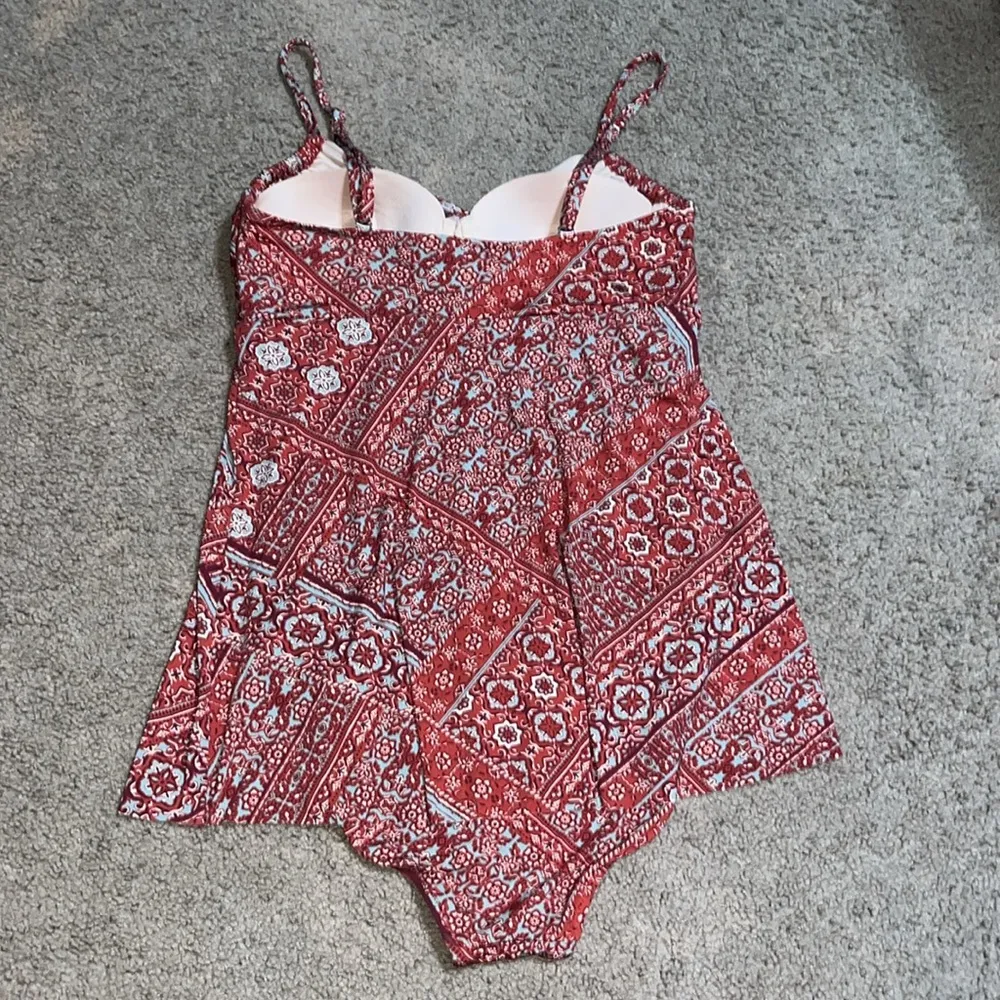 Garnet‎ Hill Ruched Overlay One Piece Swimsuit 12 - Image 3