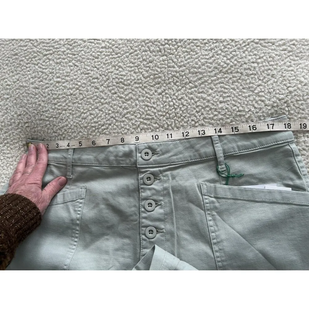 PISTOLA Tammy Button Fly Trouser Pants Straight Leg Sea-mist Green Size 33 - Image 12