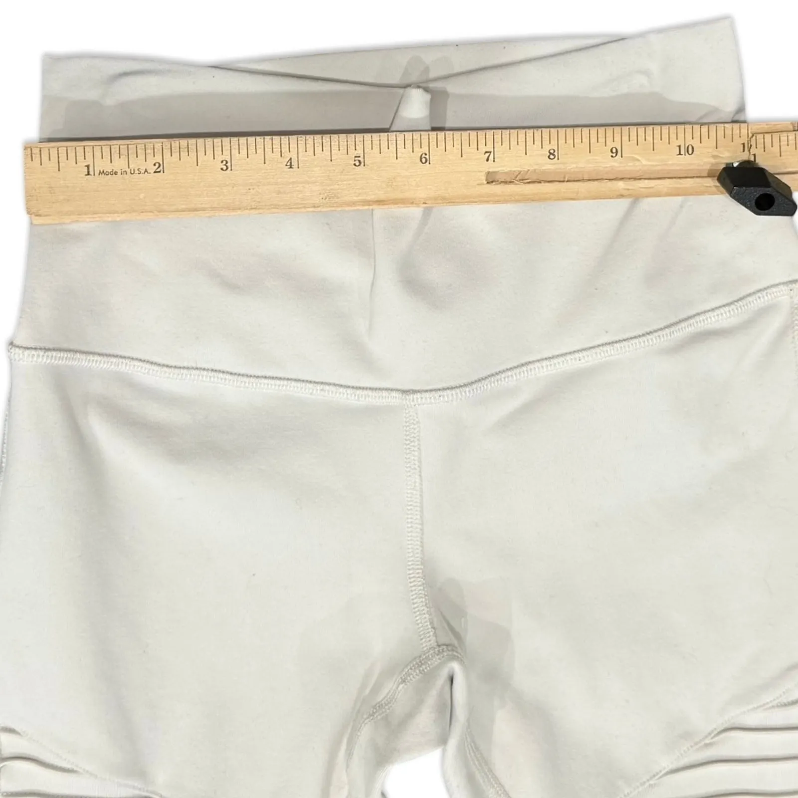 Alo Ivory White High-Waist Moto Mesh Leggings size XS Athleisure Yoga Workout - Image 5