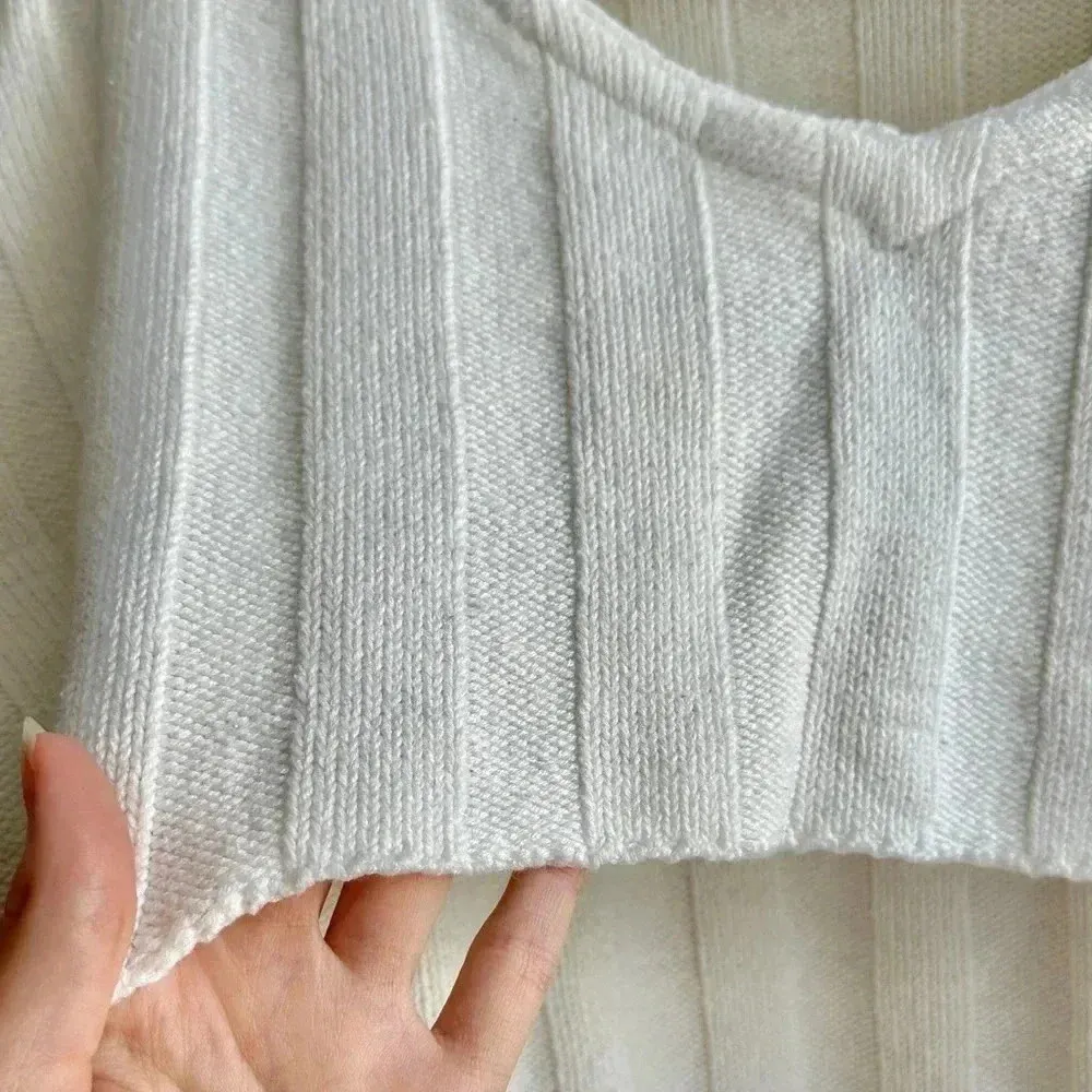 Rumor by Anthropologie Extra Cropped Long Sleeve Ribbed Sweater, S/M, Cardigan - Image 6