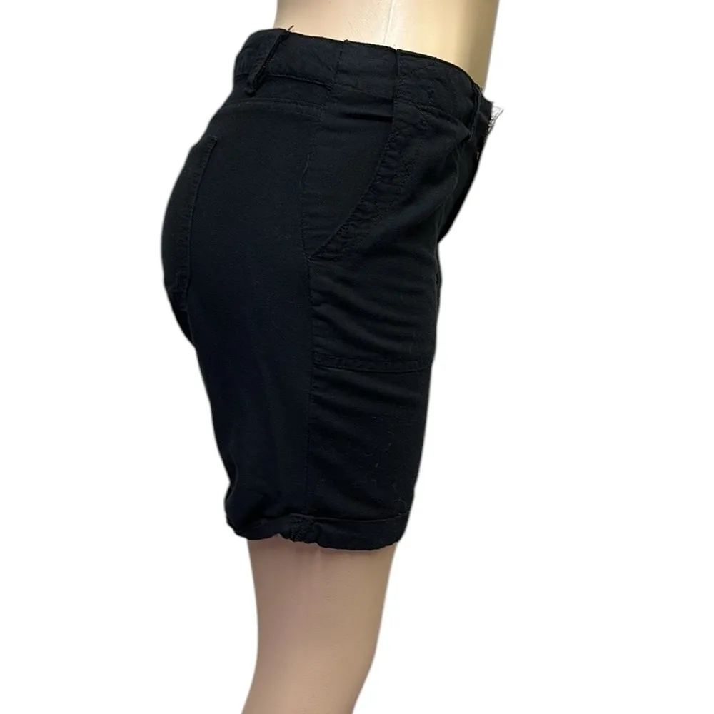 Vintage America Black Cuffed 4 Pocket Shorts Womens 4 or 27 Waist - Image 4