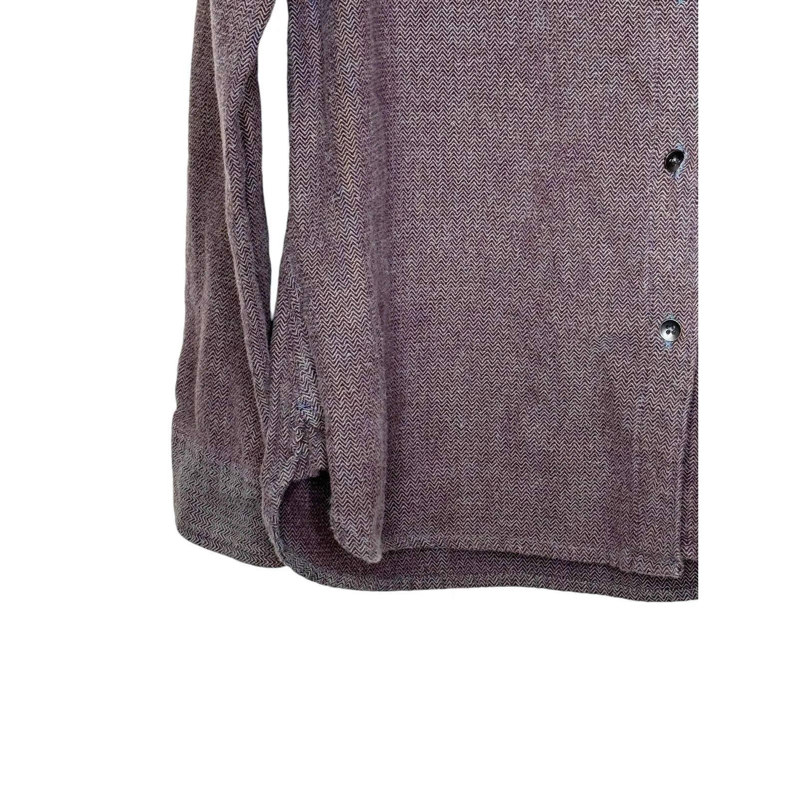 Woolrich Women's Top‎ Button Up Shirt Double Pockets Long Sleeve Purple Plus 24R - Image 3