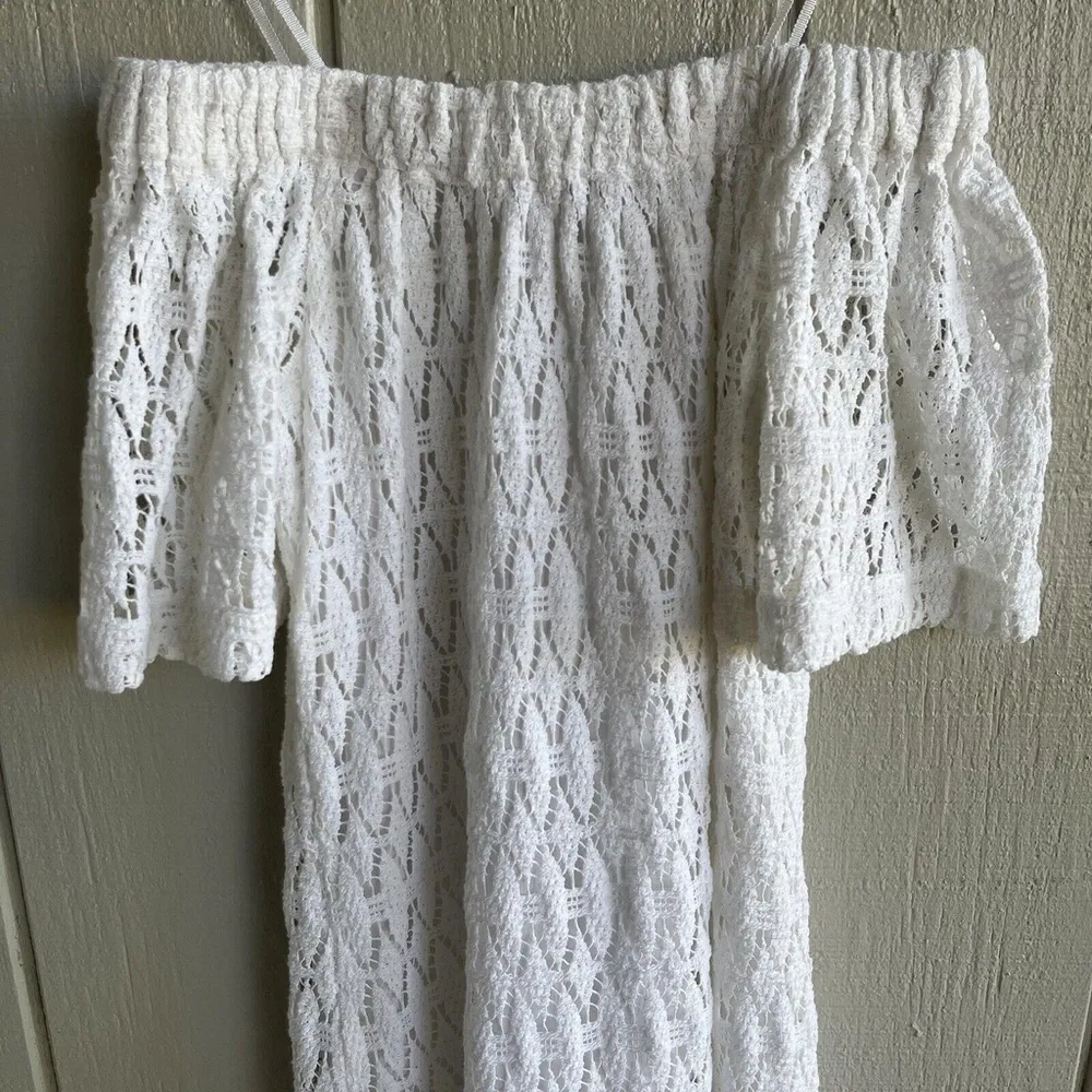 A.L.C. White Bolen Crotchet Lace Off The Shoulder Dress in White Size 2 - Image 6