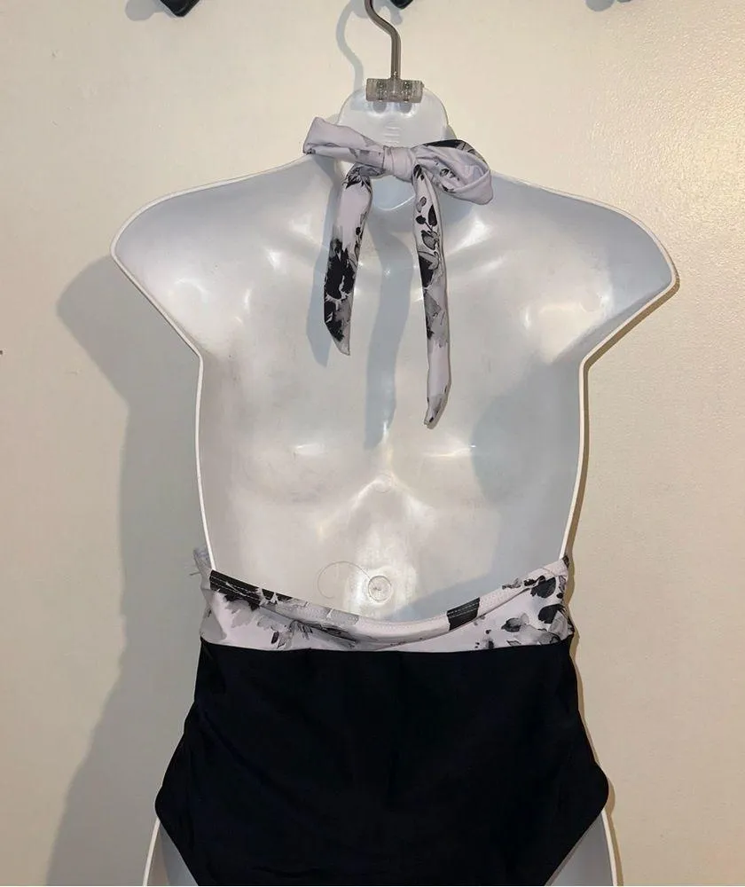 Unbranded women’s Halter deep V Neck One Piece Backless High Cut swimsuit Size L - Image 9