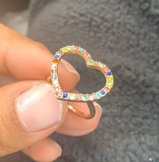 Rainbow Heart Ring!!! So Cute! Brand Anew! Multiple - Image 2