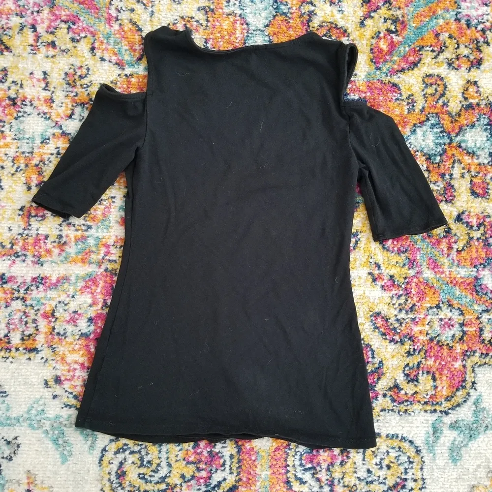 Express Cold Shoulder Long Sleeve T-Shirt Size XS - Image 3