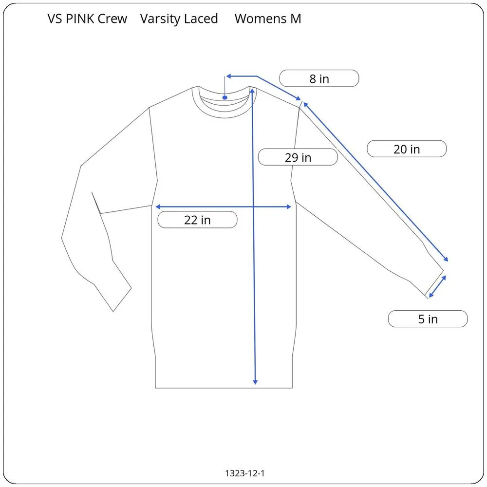 VS Pink Lace Up Varsity Crew Sweatshirt Womens M Oversized White Black Rose Logo - Image 9