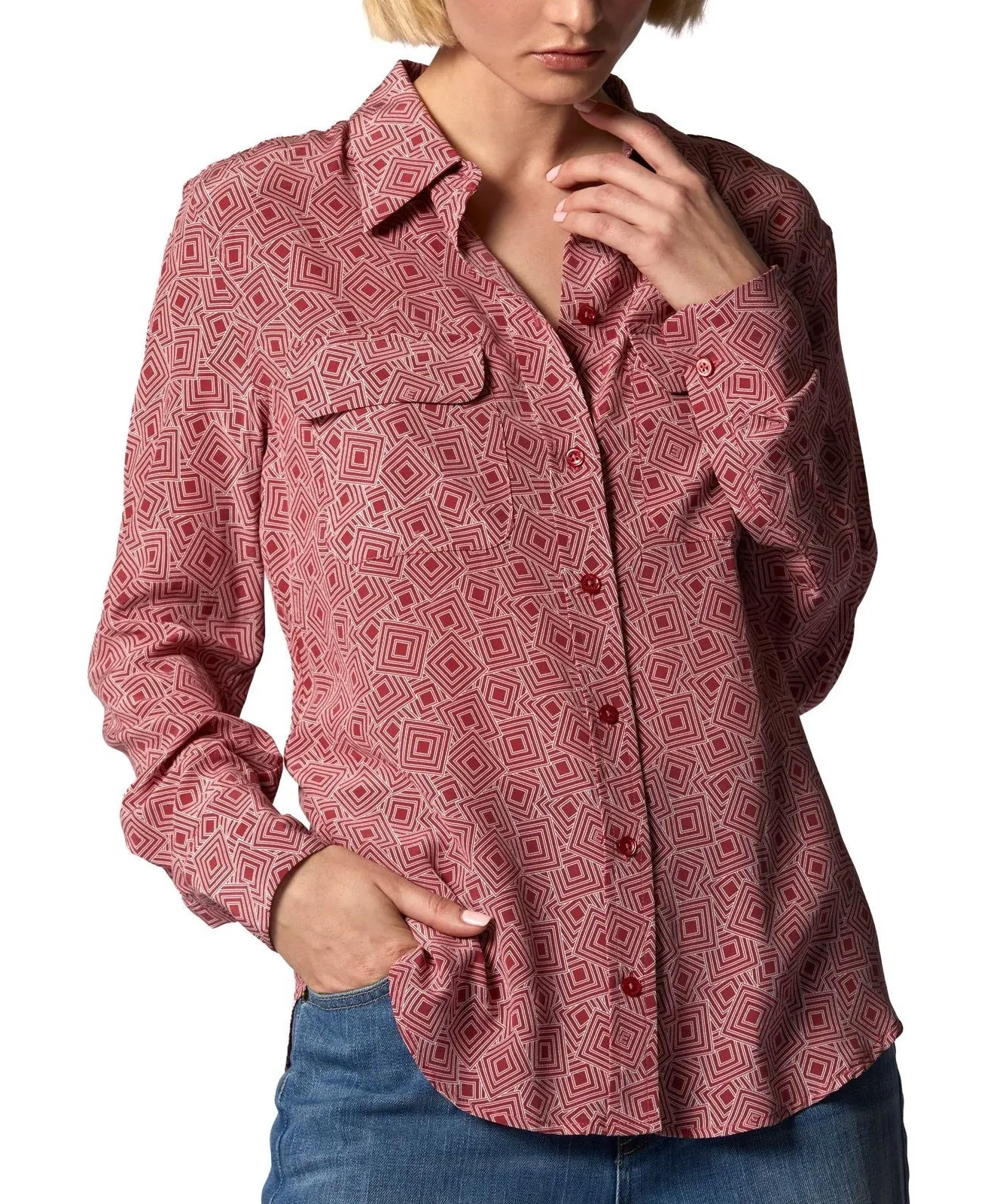 Equipment Button Down Shirt Women's Small NWT 100% Silk Slim Signature Earth Red - Image 1