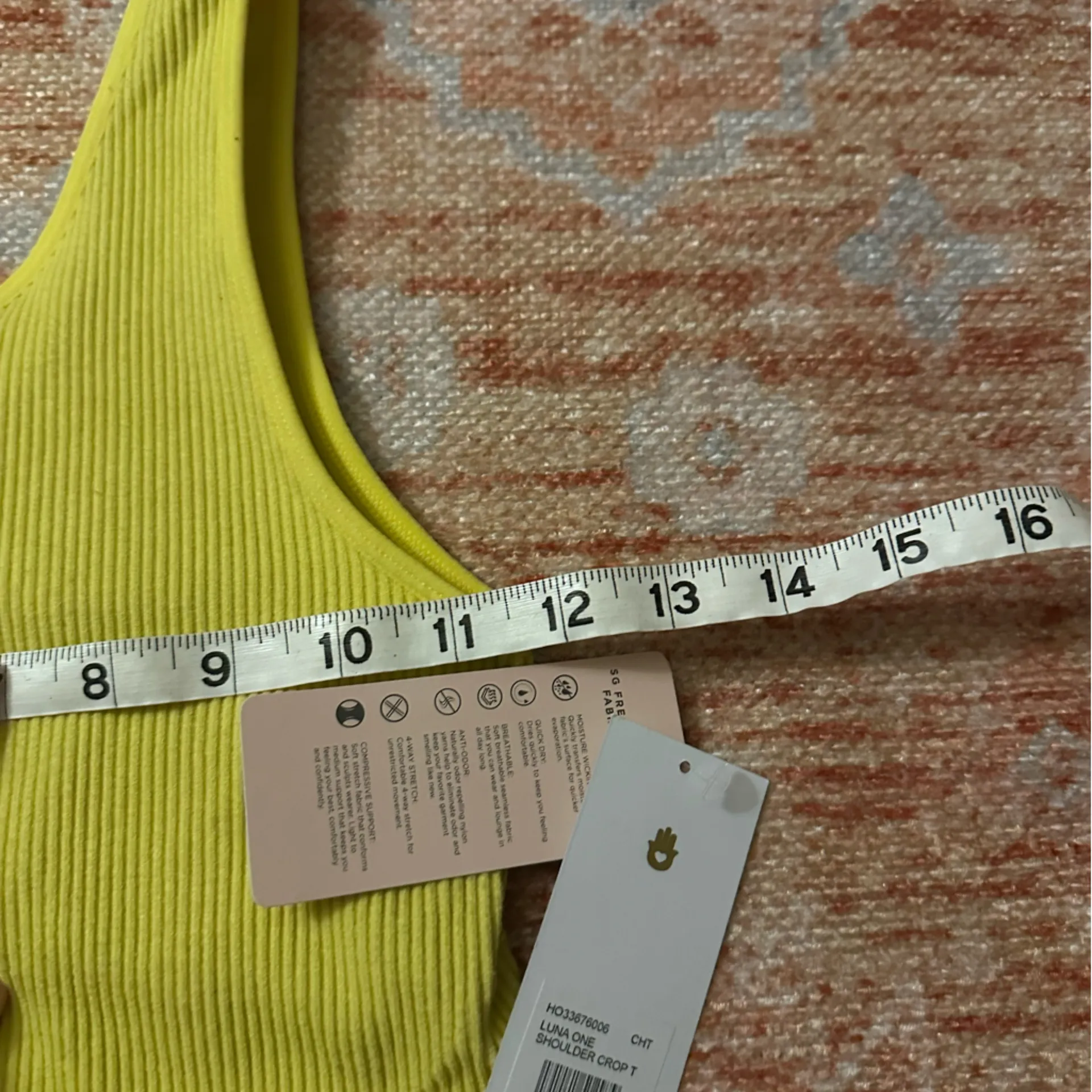 NWT spiritual gangster Luna crop one shoulder tee size XS/S in chartreuse - Image 6