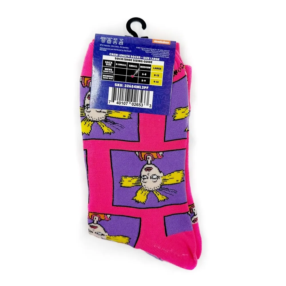 Rugrats Crew Socks Mens Womens Tommy Chuckie Cynthia Nickelodeon Purple Pink - Image 5