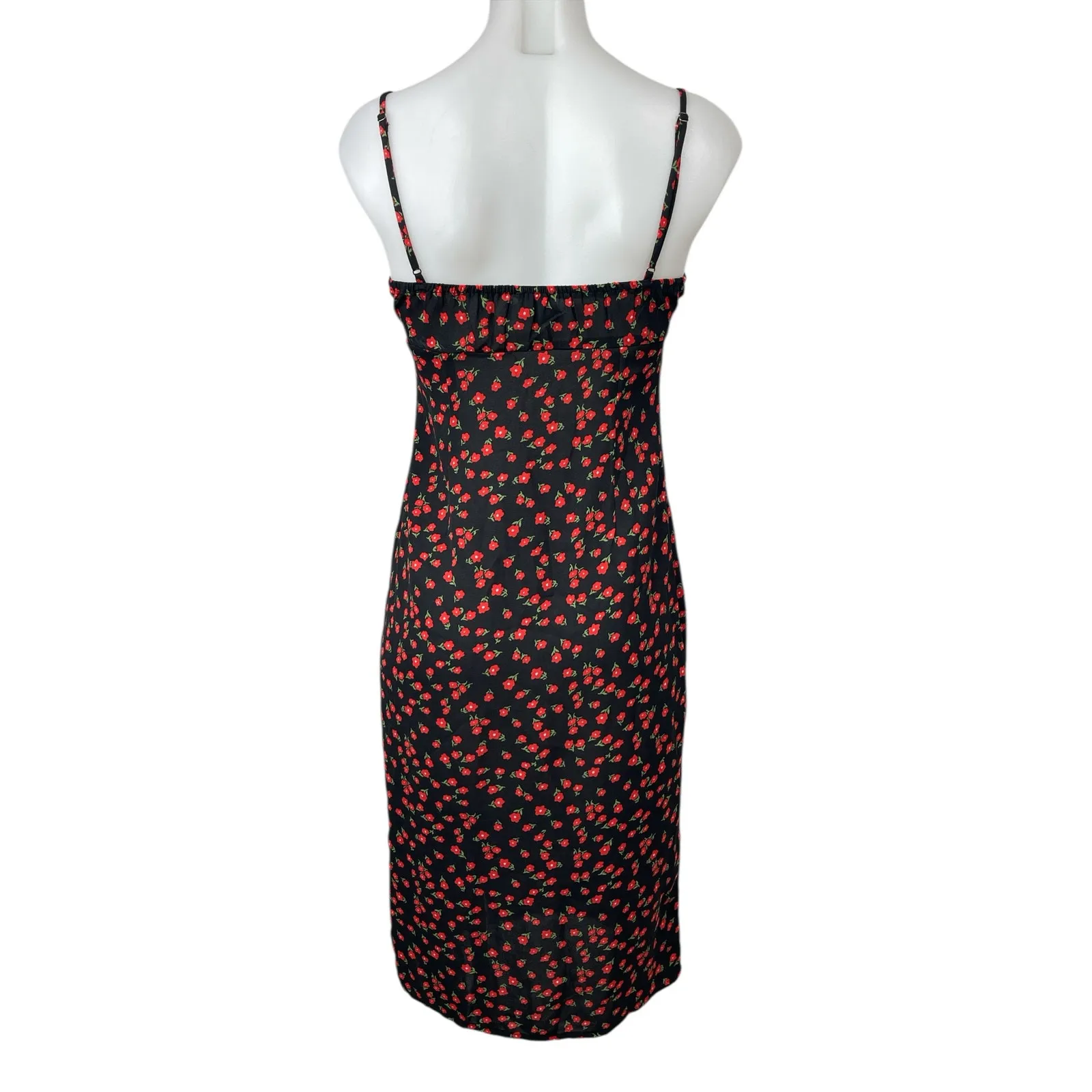 Princess Polly Black Floral Sleeveless Midi Cami Camisole Tank Bodycon Dress 4 - Image 2