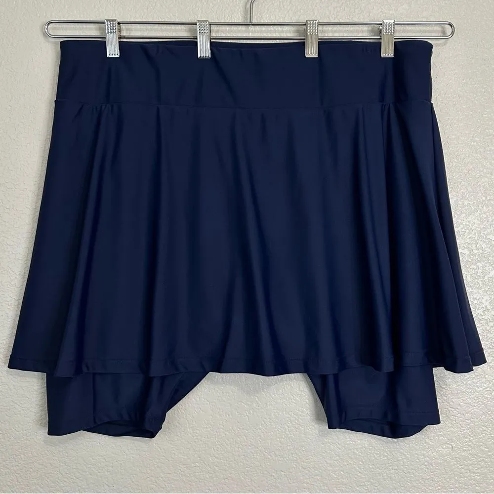 NWT ModLi UPF 50+ Navy Blue Midi Swim Skort, Size 3X - Image 2
