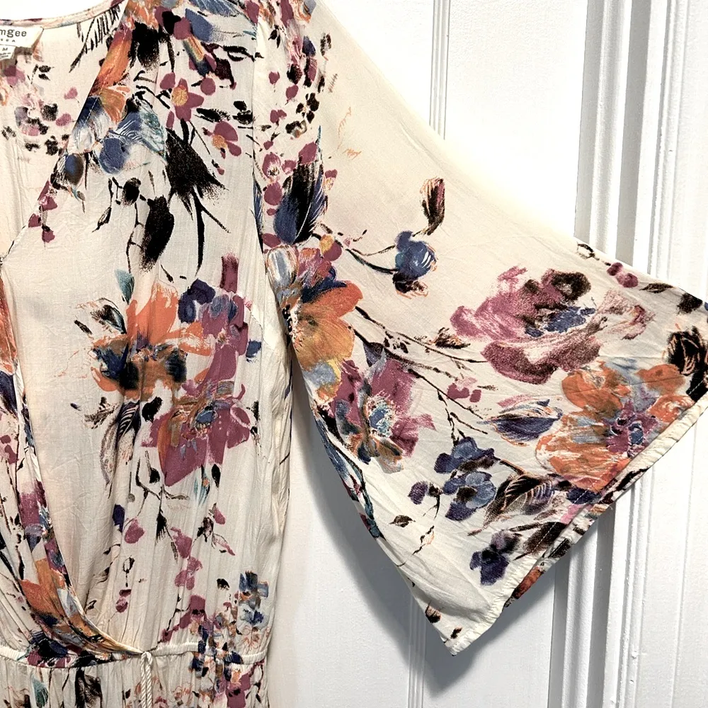 Umgee Medium floral Print Romper with Bell Sleeves - Image 6