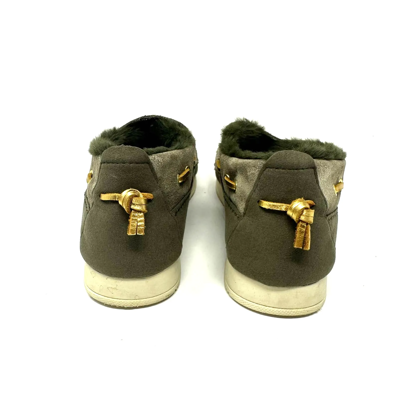 Sperry‎ size 7.5  STS86941 Olive camo fur lined slip on shoes leather D21-61971 - Image 4