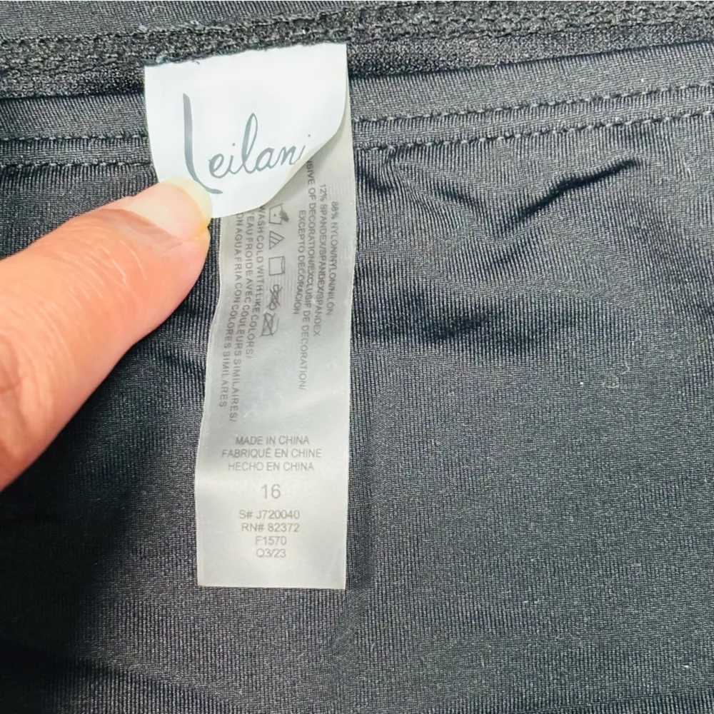 Leilani Black and White Palm Leaf Print Gemini Tankini and Bikini Bottom Size 16 - Image 7