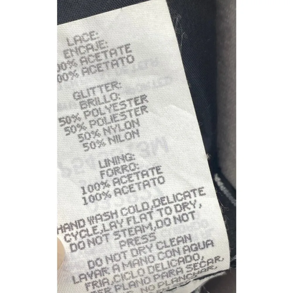 Vintage 90s Crochet Overlay Sequined Sheath Dress Squareneck Mauve Silver NEW 8 Purple - Image 12