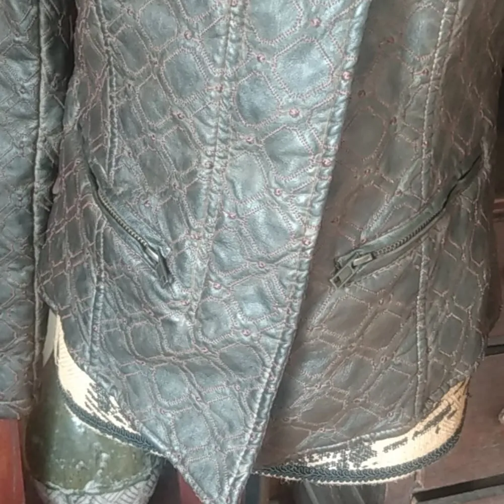 A.B.S. by Allen Schwartz Brown Faux Leather Distressed Moto Jacket - Image 6