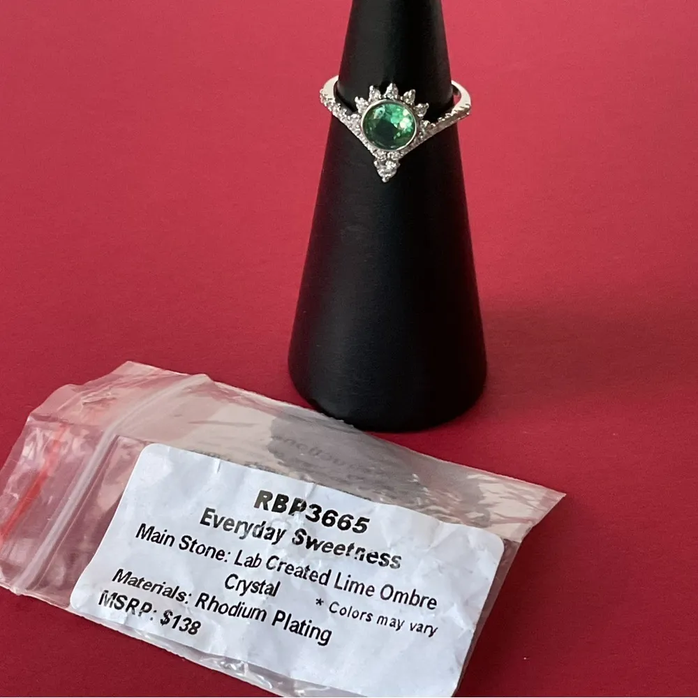 ⭐️Bomb Party RBP3665 “Everyday Sweetness” LC Crystal on Rhodium Size 6 Ring NWT - Image 4