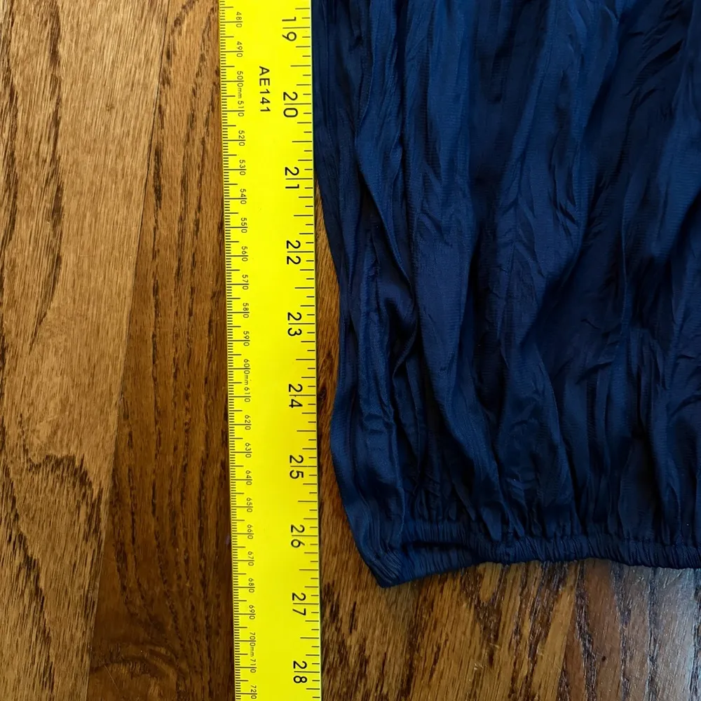 Current Air Los Angeles Navy Blue Textured Crinkled Pants Women’s Size M - Image 7