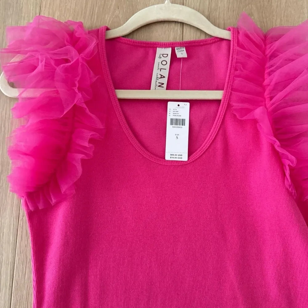 NWT  Pink Tulle Sleeve Top - Image 2
