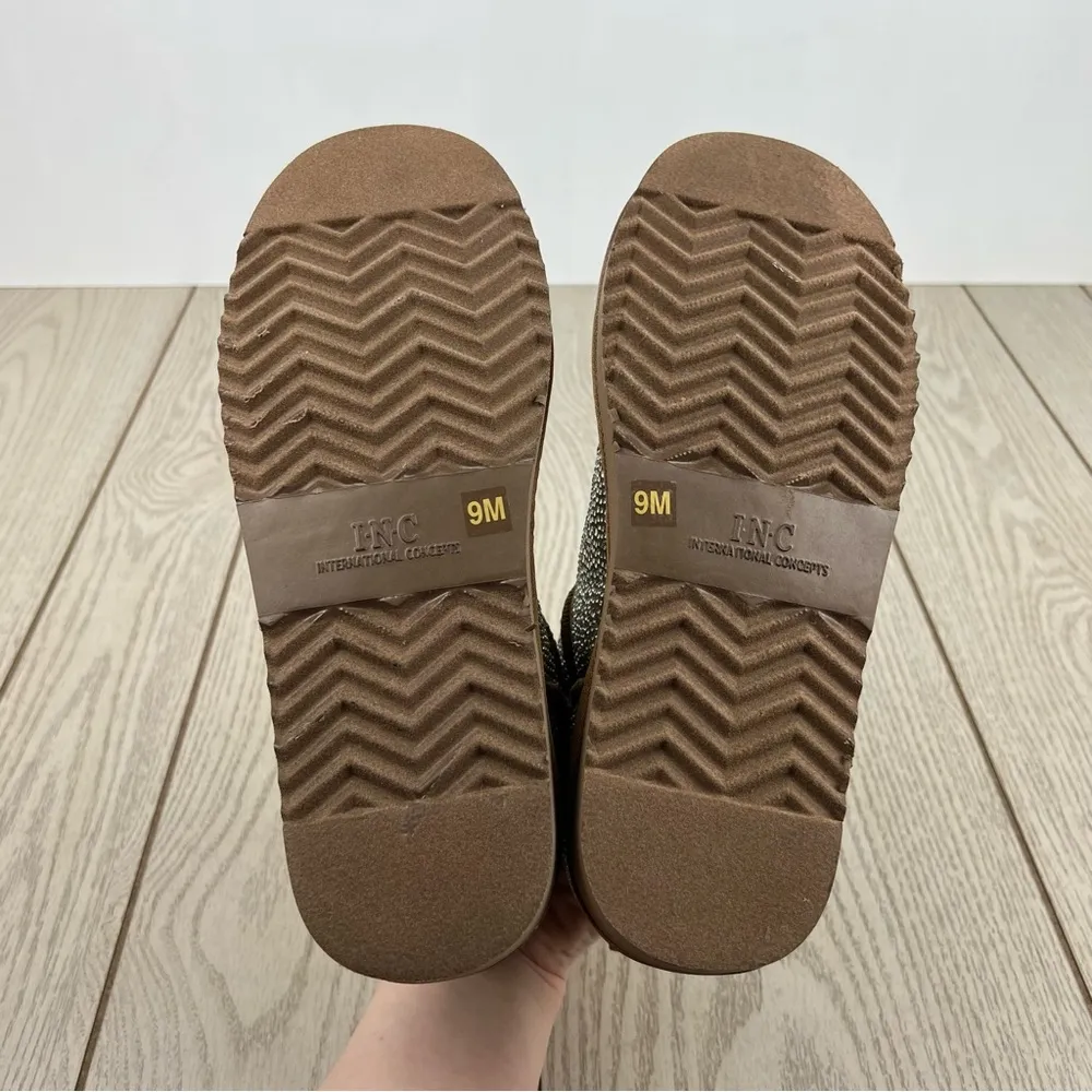 I.N.C. International Concepts Ariee Mini Cold Weather Booties 9M Tan Bling $60 Size 9 - Image 7