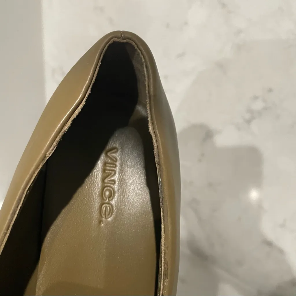 New! Vince Narisa Olive Green Leather‎ Slip On Platform Loafers Shoes - Image 4