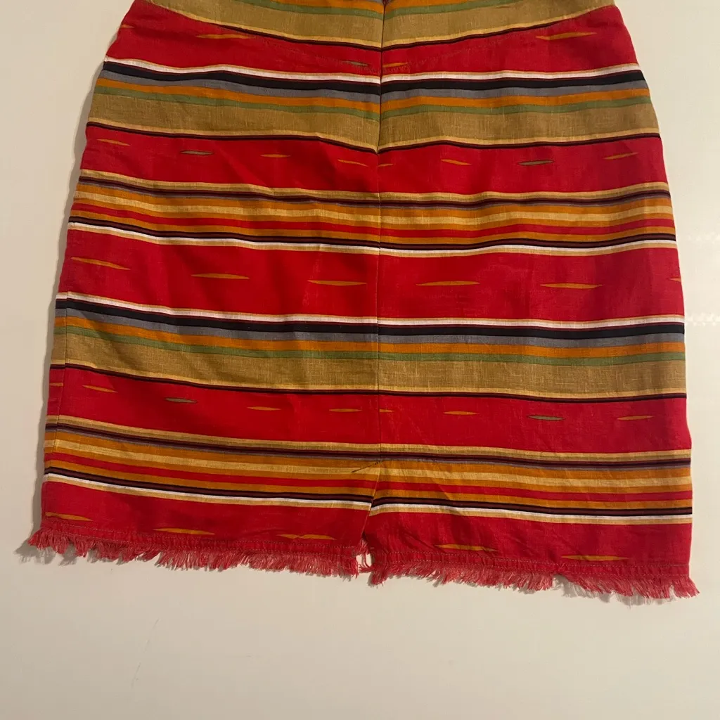 Colorful Striped Mini Skirt Red Size 6 - Image 2