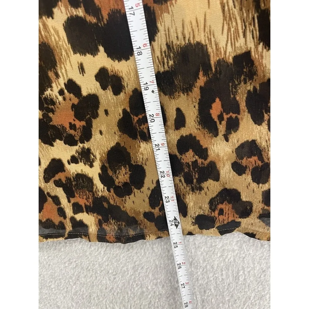 Beach Lunch Lounge Women's Blouse Animal Print Sheer V Neck Size XS 3/4 Sleeve - Image 6