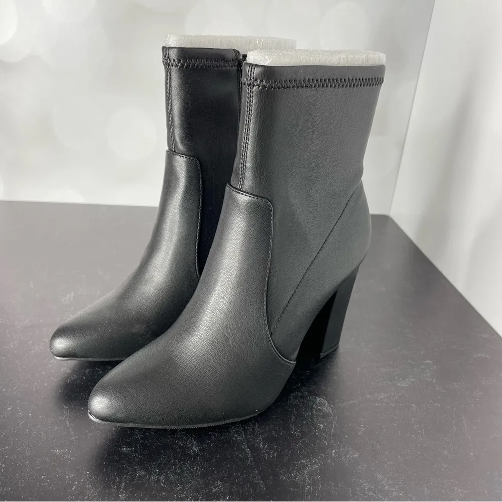 WILD PAIR Women’s Becci Sock Booties Black Smooth Sz 7 - Image 2