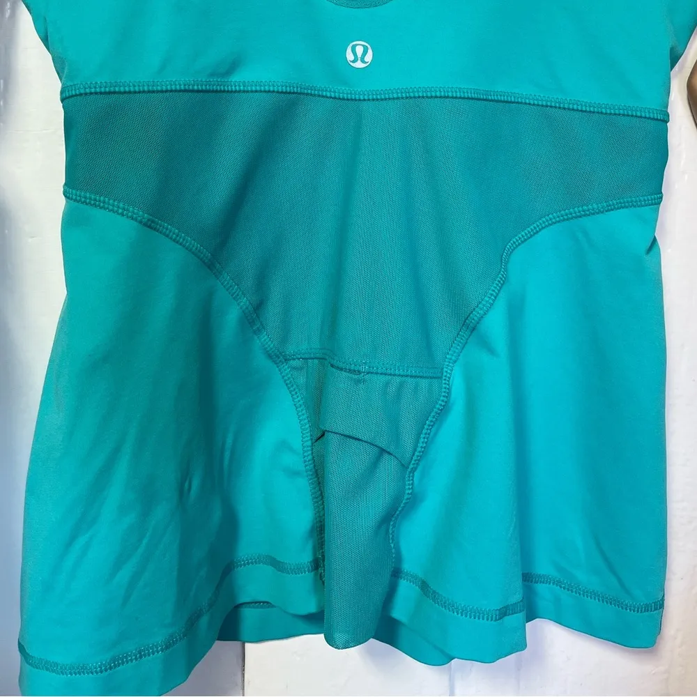 Lululemon swift mesh tank turquoise blue size 6 - Image 3