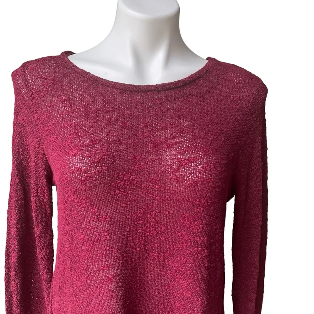 NWT, American Eagle Outfitters Textured  Burgundy Tunic Sweater, Back Lace, Sz M - Image 9