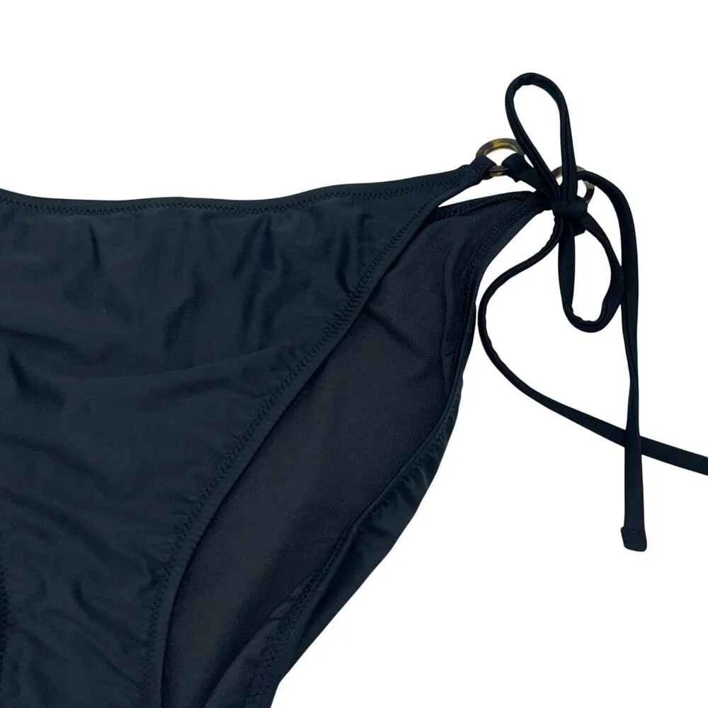 New J. Crew Black O-Ring Cheeky Side Tie Bikini Swim Bathing Suit Bottom Size 2X - Image 3