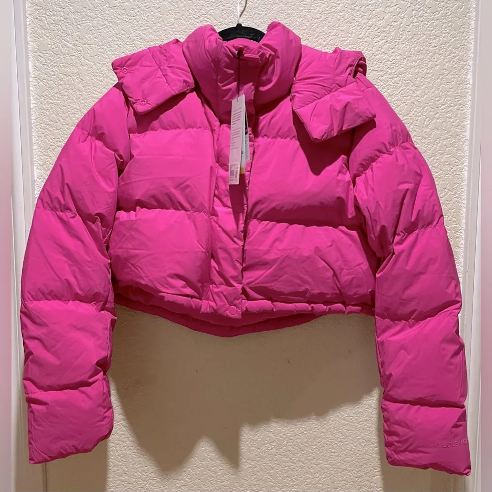 NEW Lululemon Wunder Puff Super Cropped Goose Down Hooded Jacket Sonic Pink 12 - Image 8
