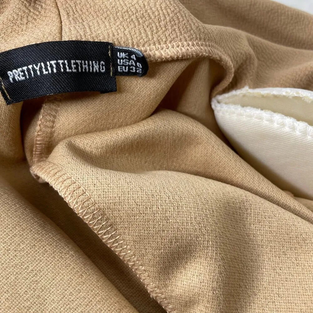 PrettyLittleThing Oversized Camel Peacoat Style Button Detail Blazer Size 4 Chic - Image 7