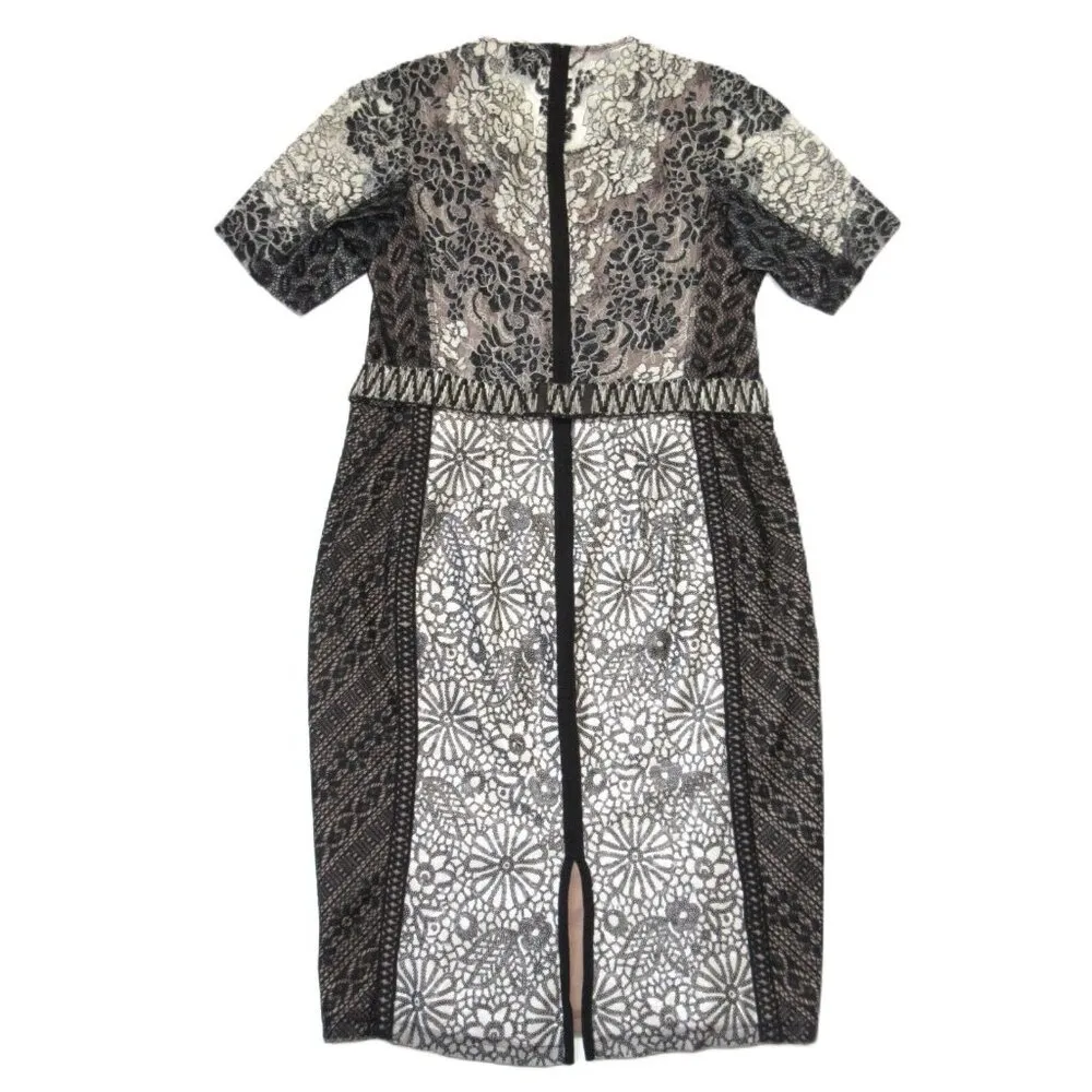 NWT Beguile by Byron Lars Lace Melange Sequin Pencil Sheath Dress 12 - Image 11