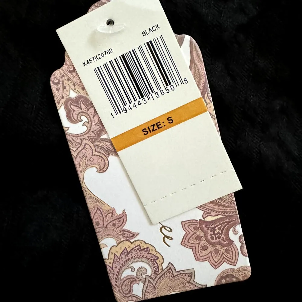 BAND OF THE FREE Raquel Black Ribbed Knit Cable Mock Neck Pullover Top NWT Small - Image 5