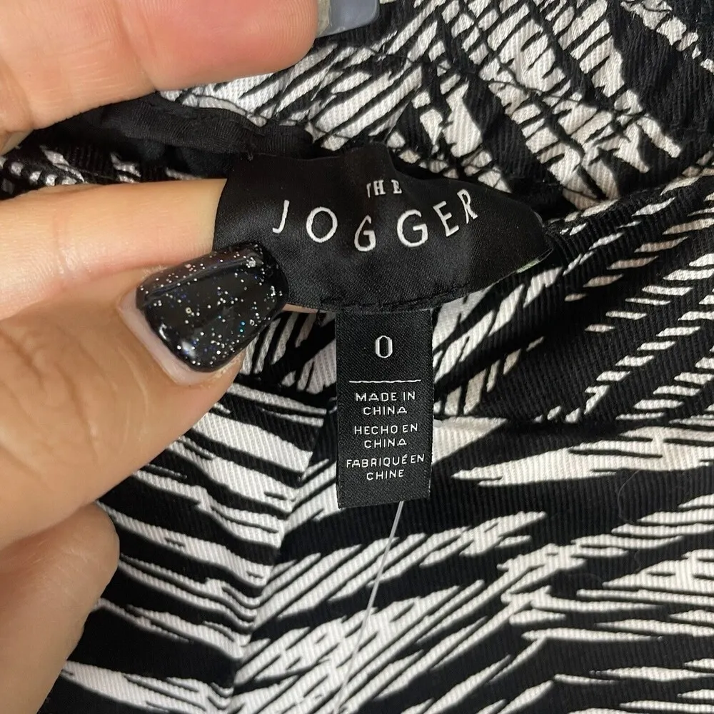 NEW white house black market size 0 The Jogger Palm Print Side Stripe Pants - Image 5