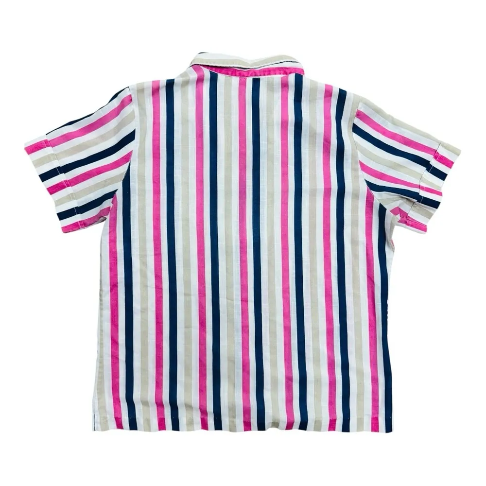 Alfred Dunner Multicolor Striped Button Down Shirt Pink Size 14 - Image 3
