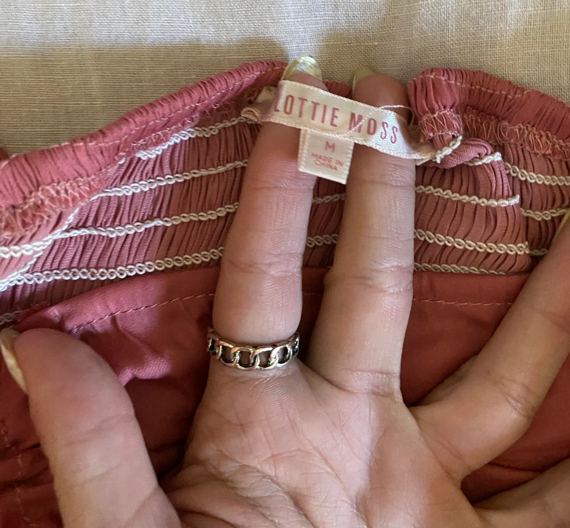 Lottie Moss Pink Silk Ruched Top - Image 4