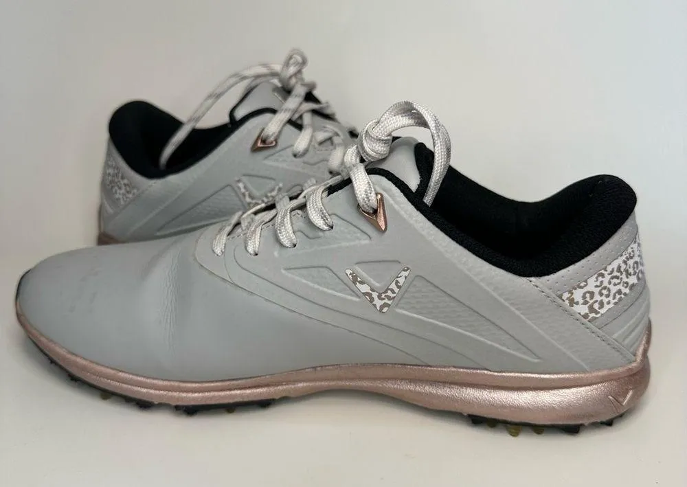 Callaway Women’s Coronado V2 Pink & Gray Leopard Animal Print Golf Shoes Size 8 - Image 5