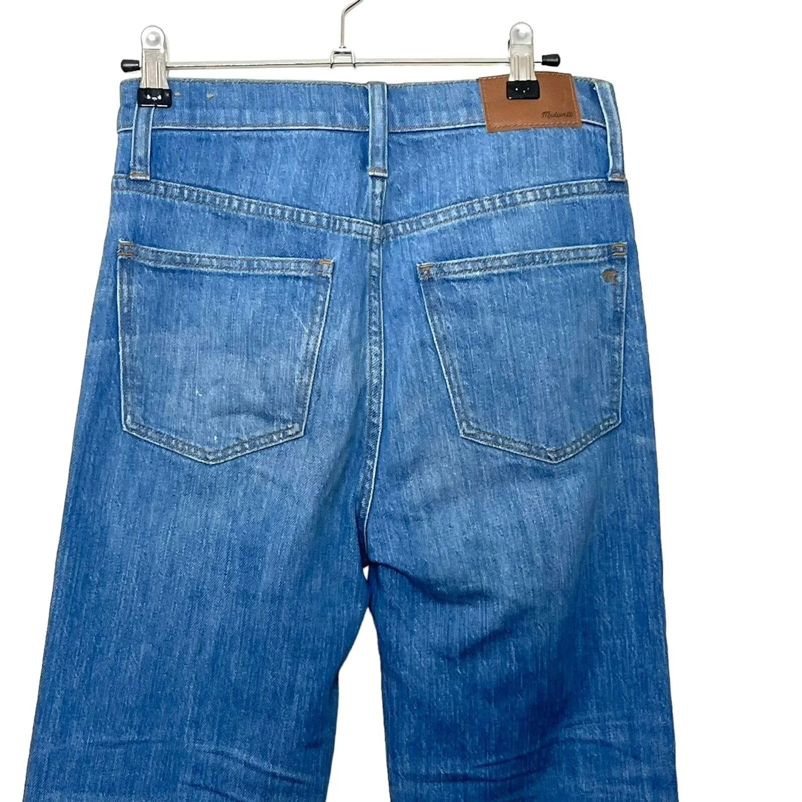 Madewell Classic Straight Jeans Women’s Size 24 Novello Wash Distressed Hem - Image 6