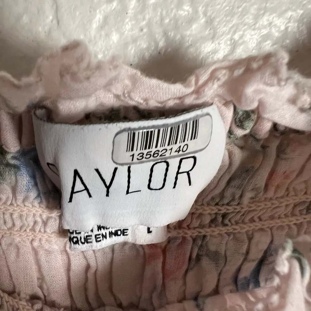 Saylor Clover Pink Floral Print Smocked Square Neck Puff Sleeve Top Size M - Image 13