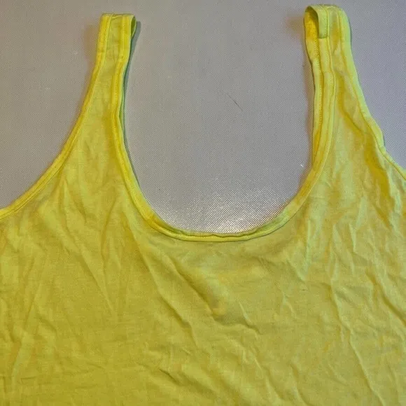 BP Neon Yellow Tank Top Sleeveless Casual Crop‎ Top Women's Size 2X - Image 4
