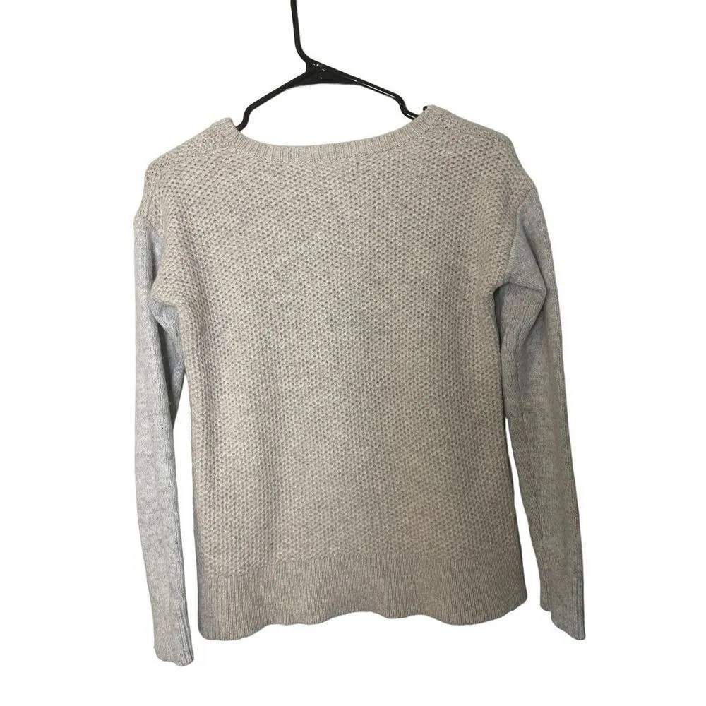 Banana Republic Factory heather‎ beige and grey crew neck sweater, Size Small - Image 2
