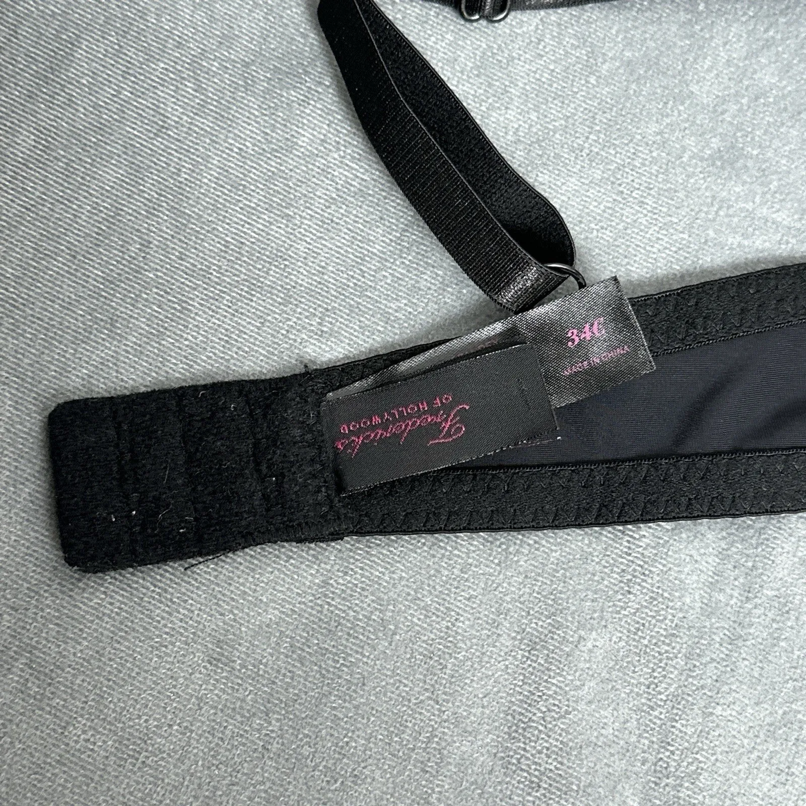 Frederick’s Of Hollywood Bombshell Bra Padded Push Up Size 34C Black Underwire - Image 8