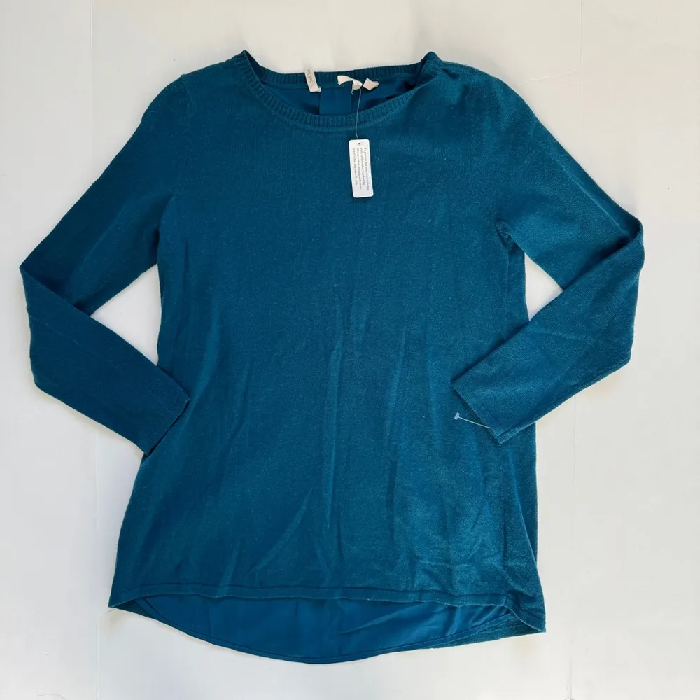 Soft Surroundings Sirena Sweater Poseidon Blue Wool Alpaca Scoopneck Small NWT - Image 1